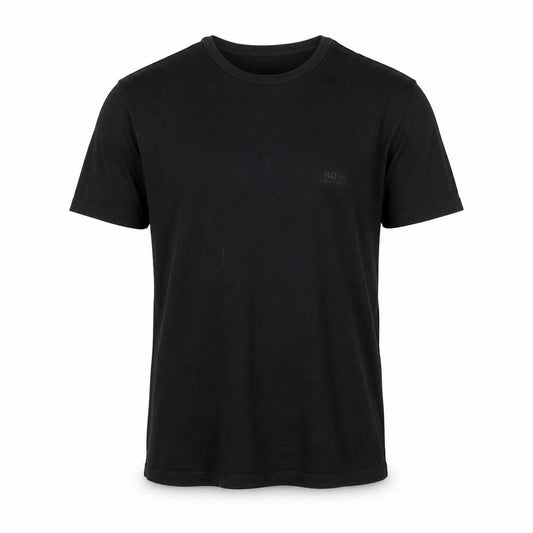 Hugo Boss Men's Black Cotton Crew Neck Short Sleeve T-Shirt L