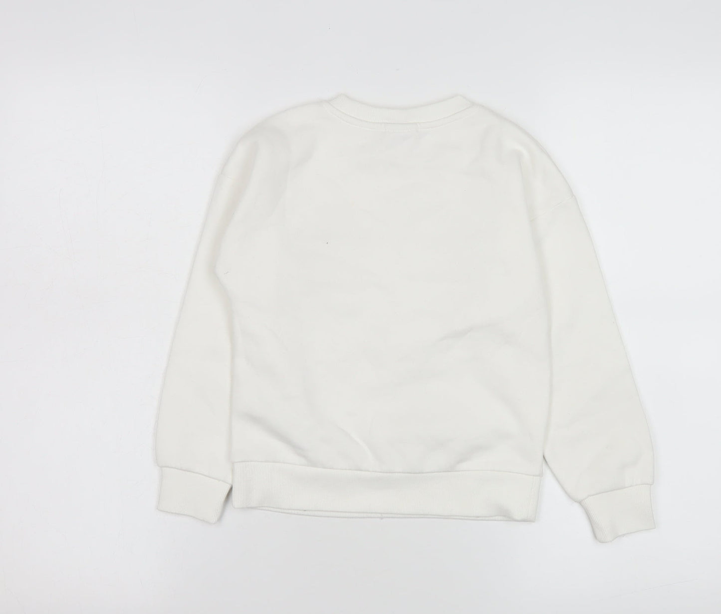 Disney Princess Girls White Sweatshirt 6-7 Years Pullover Belle Graphic
