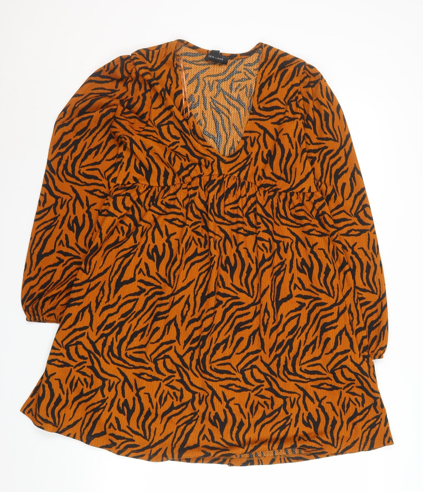 New Look Women Brown Animal Print A-Line Dress Size 10