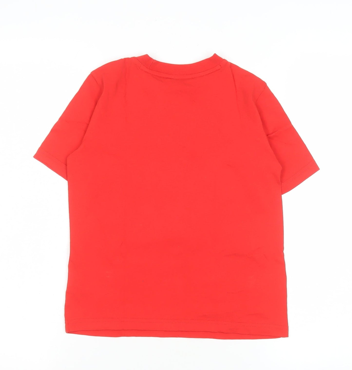 Adidas Boys Red Logo Cotton T-Shirt 6-7 Years Casual Sportswear
