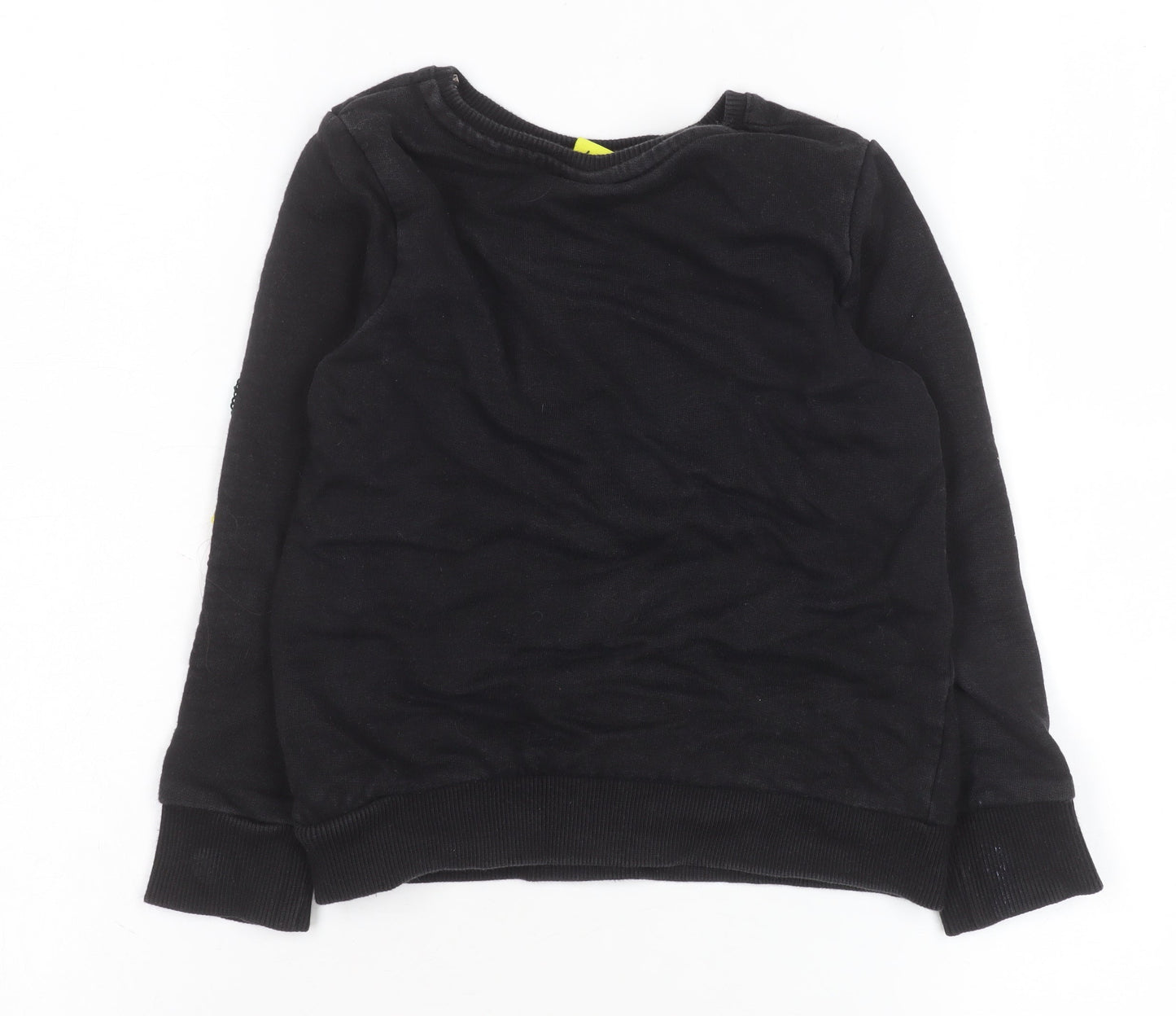Disney Girls Black Sequin Mickey Sweatshirt 5-6 Years Pullover Top