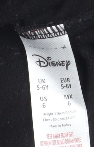 Disney Girls Black Sequin Mickey Sweatshirt 5-6 Years Pullover Top