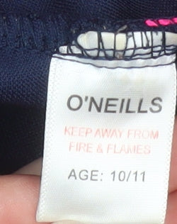 O'Neills Girls Blue Track Pants 10-11 Years Polyester Zip Joggers