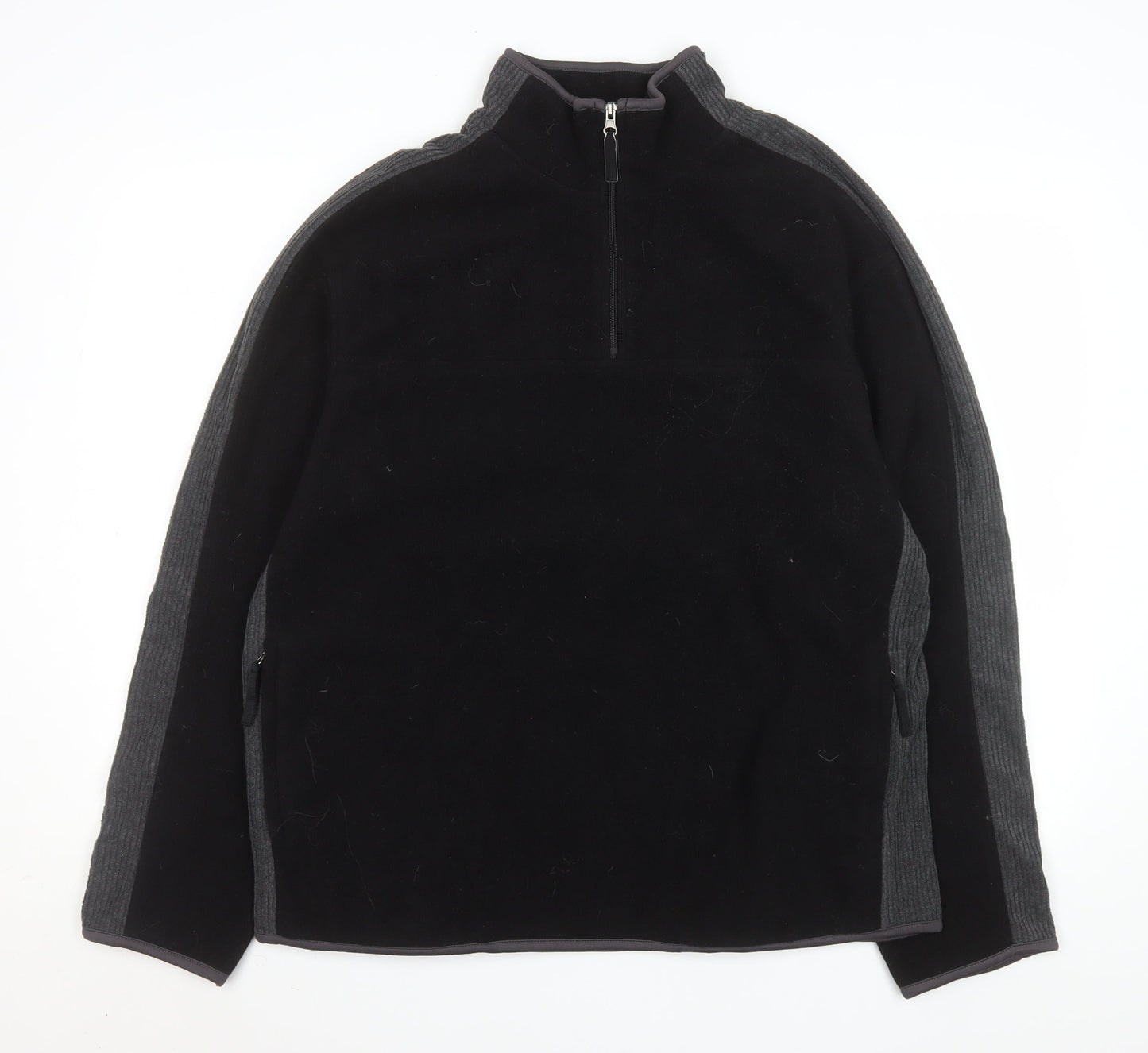 Ashford Sport Men’s Black Fleece 1/4 Zip Pullover Sweatshirt L