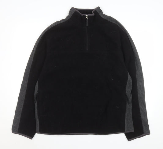 Ashford Sport Men’s Black Fleece 1/4 Zip Pullover Sweatshirt L
