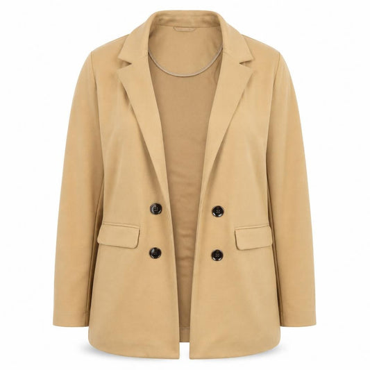 F&F Women’s Beige Blazer Jacket Size 10 Regular Fit Lined Classic Style