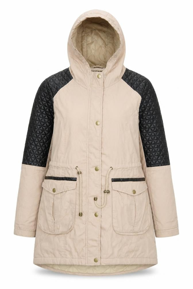 Outerwear Premium Collection Womens Beige Parka Jacket Size 10 Hooded Lined
