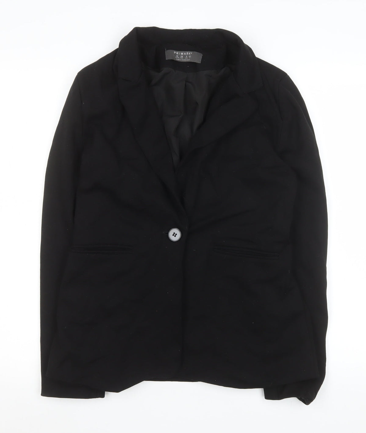 Primark Women’s Black Single-Breasted Blazer UK 10 Classic Fit