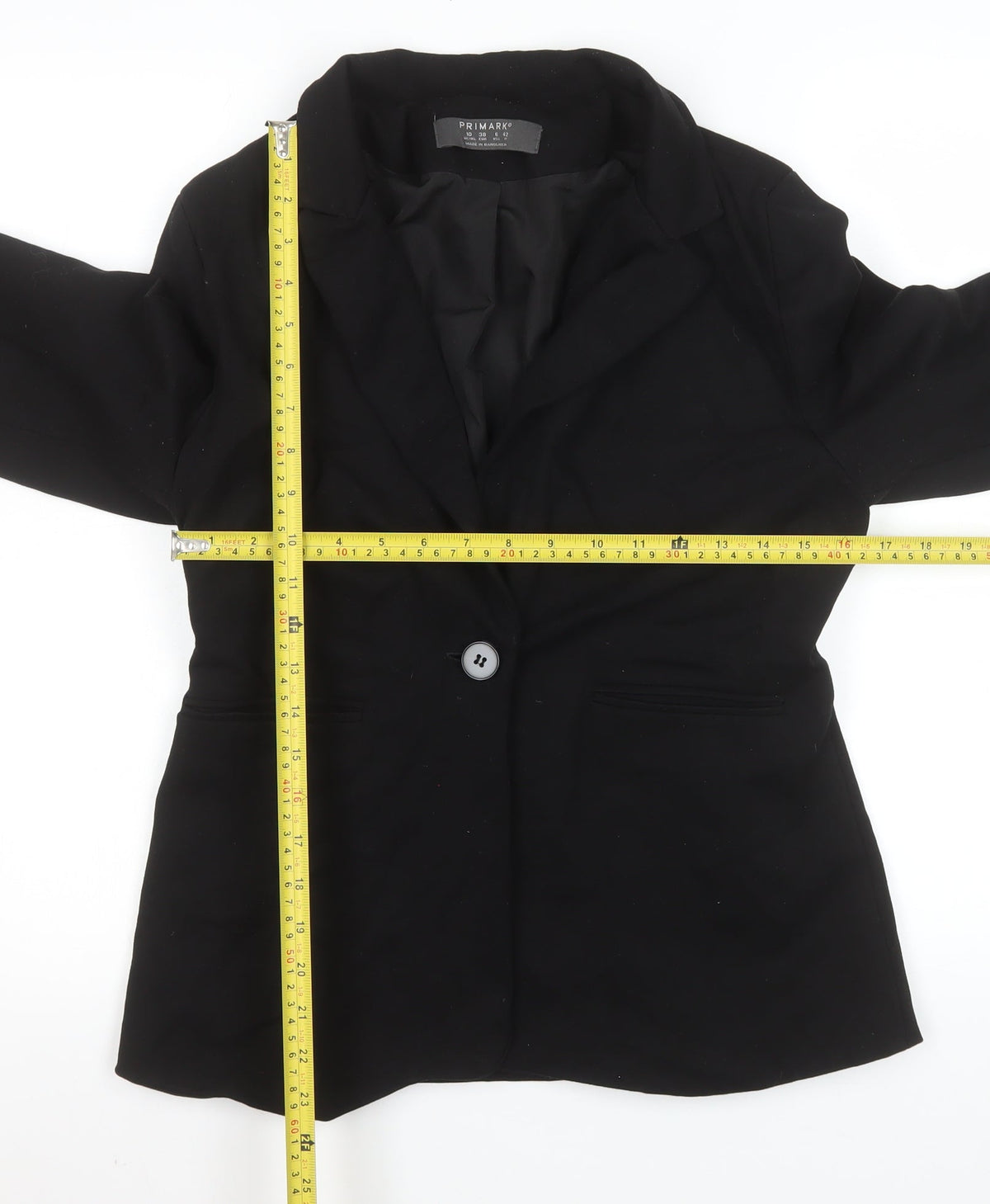 Primark Women’s Black Single-Breasted Blazer UK 10 Classic Fit