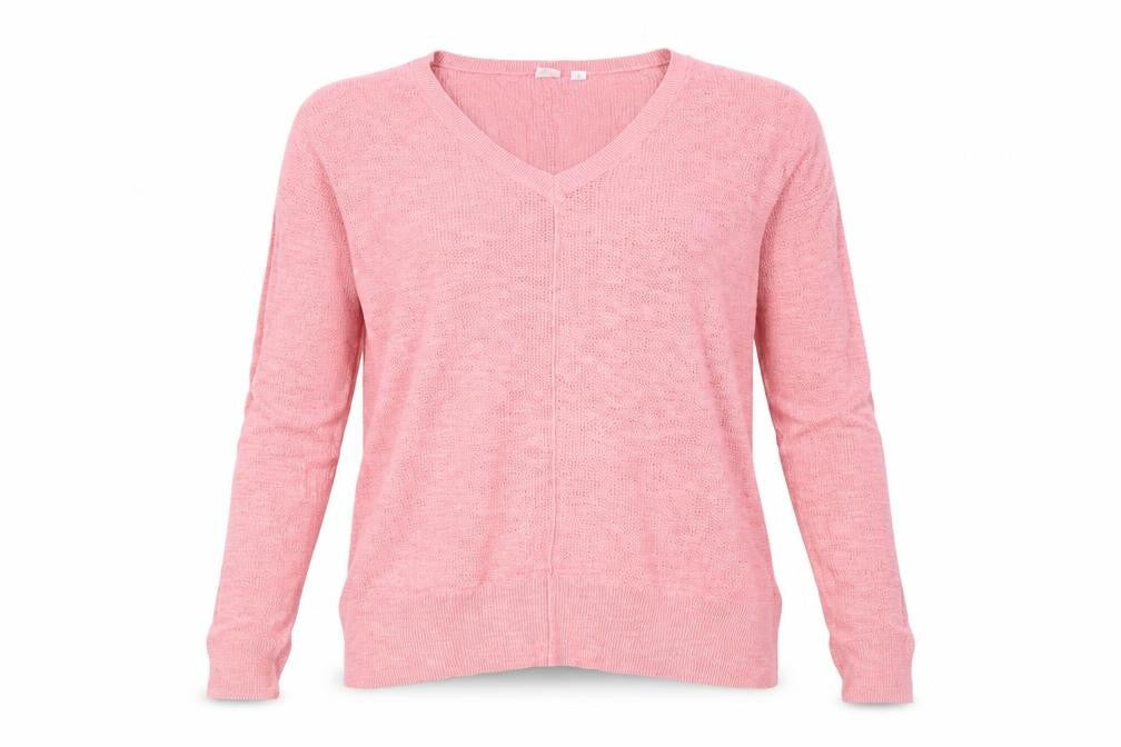 GAP Women's Pink V-Neck Cotton Jumper Size M