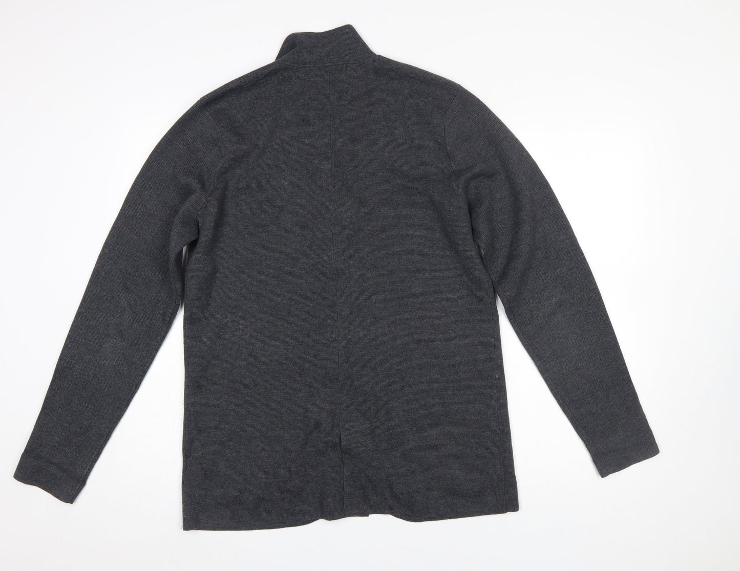 Guide London Men Grey Collared Button Cardigan Jumper M
