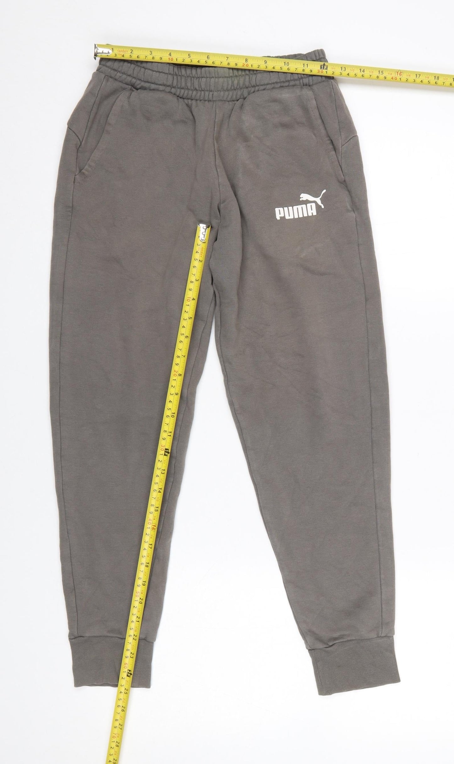 Puma Womens Grey XS Jogger Trousers with Logo Sports Casual