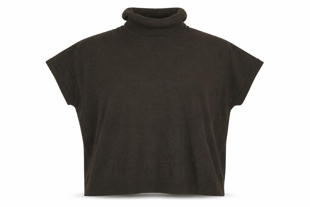 New Look Women’s Brown Roll Neck Sleeveless Knit Jumper Size S