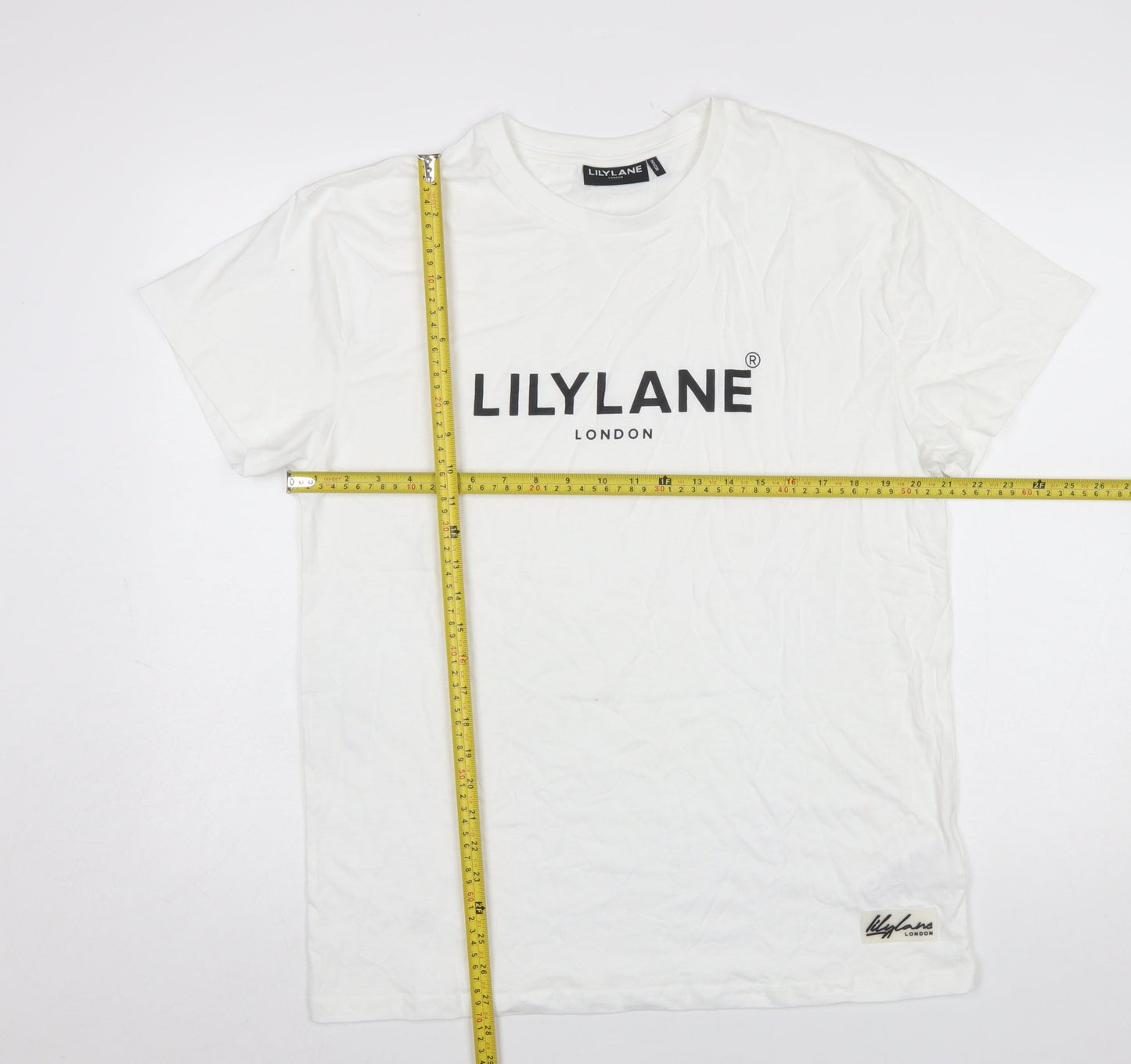 LilyLane London Men's White Cotton Crew Neck T-Shirt Size M