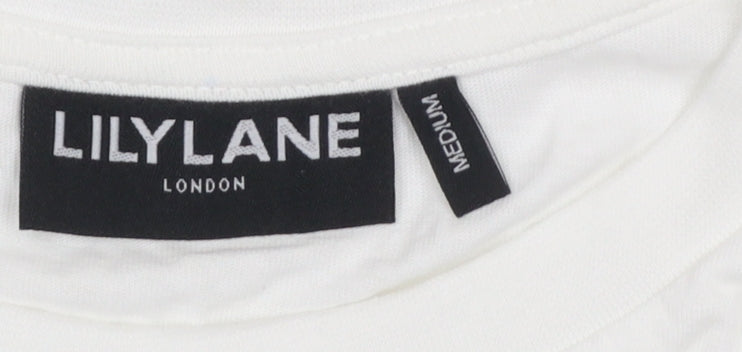 LilyLane London Men's White Cotton Crew Neck T-Shirt Size M