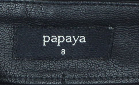 Papaya Women’s Black Knee Length Faux Leather Pencil Skirt Size 8