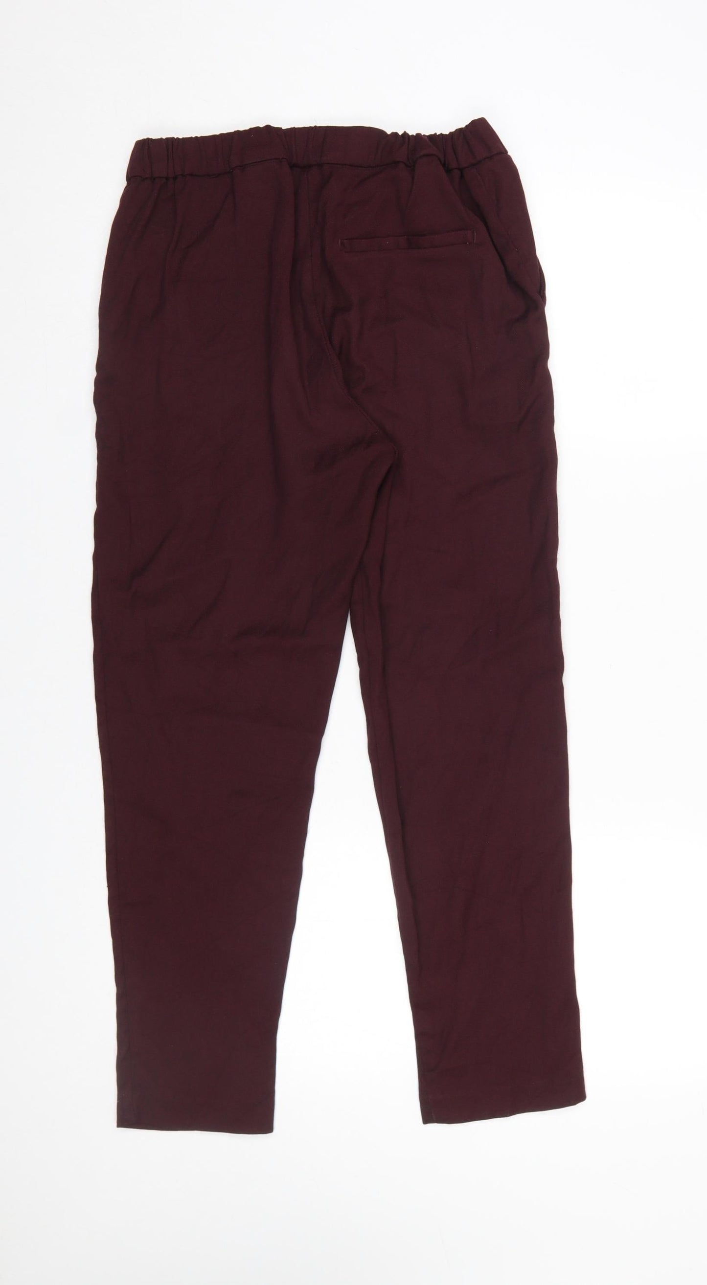 H&M Women’s Brown Tapered Trousers Size 8 L.O.G.G. Elastic Waist