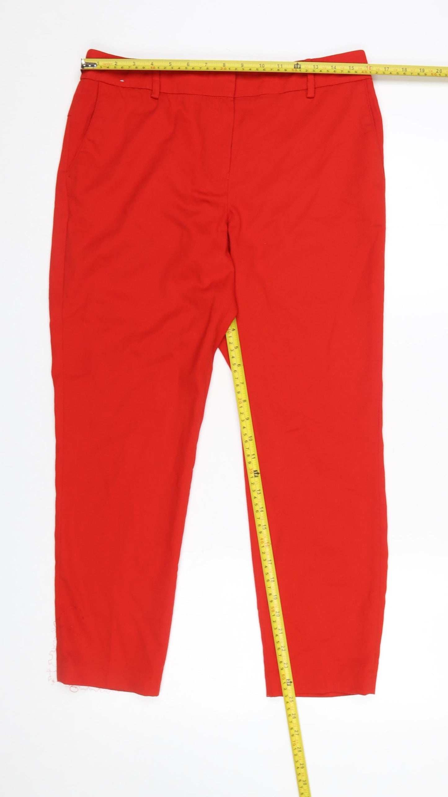 Next Women’s Red Ankle Trousers Size 12 Regular Polyester Blend