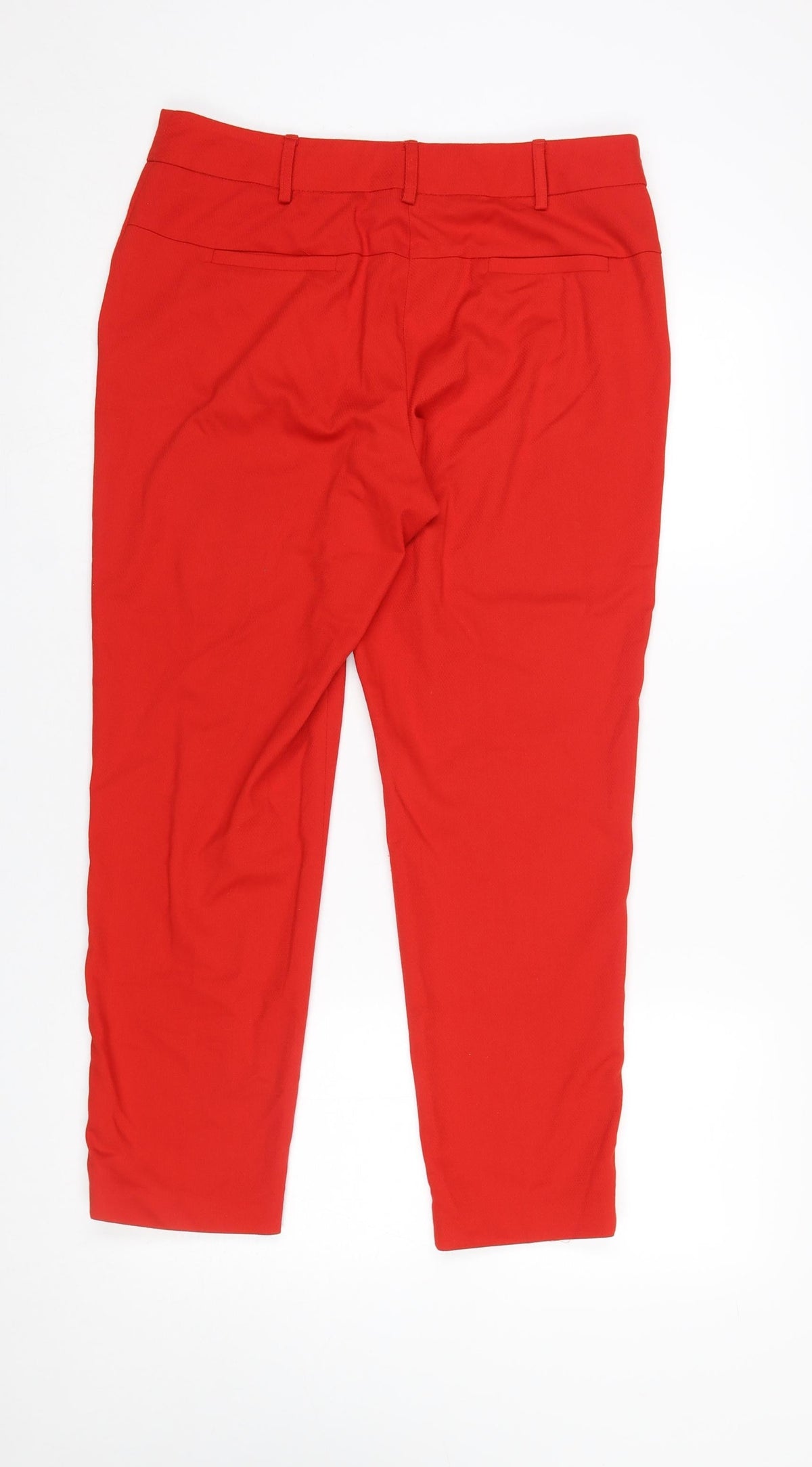 Next Women’s Red Ankle Trousers Size 12 Regular Polyester Blend