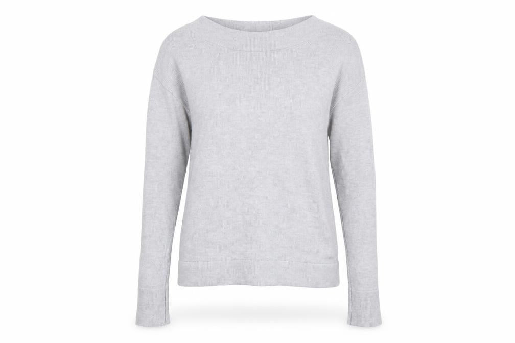 The White Company Women’s Grey Wool Blend Boat Neck Jumper Size 8