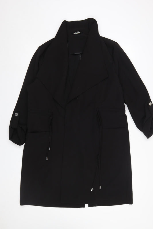 Star by Julien Macdonald Women's Black Mid-Length Overcoat Size 14