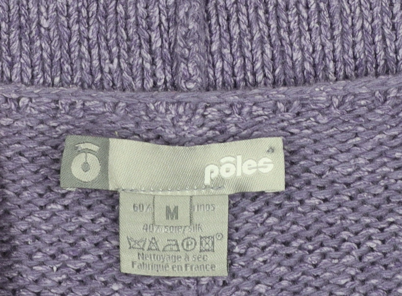 Pôles Women's Purple Merino Wool Silk Sleeveless Knit Vest M