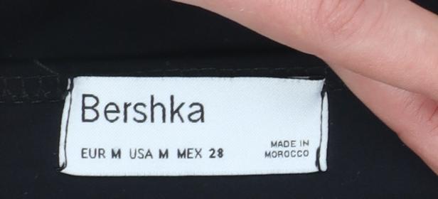 Bershka Women's Black Halter Cropped Tank Top Size M