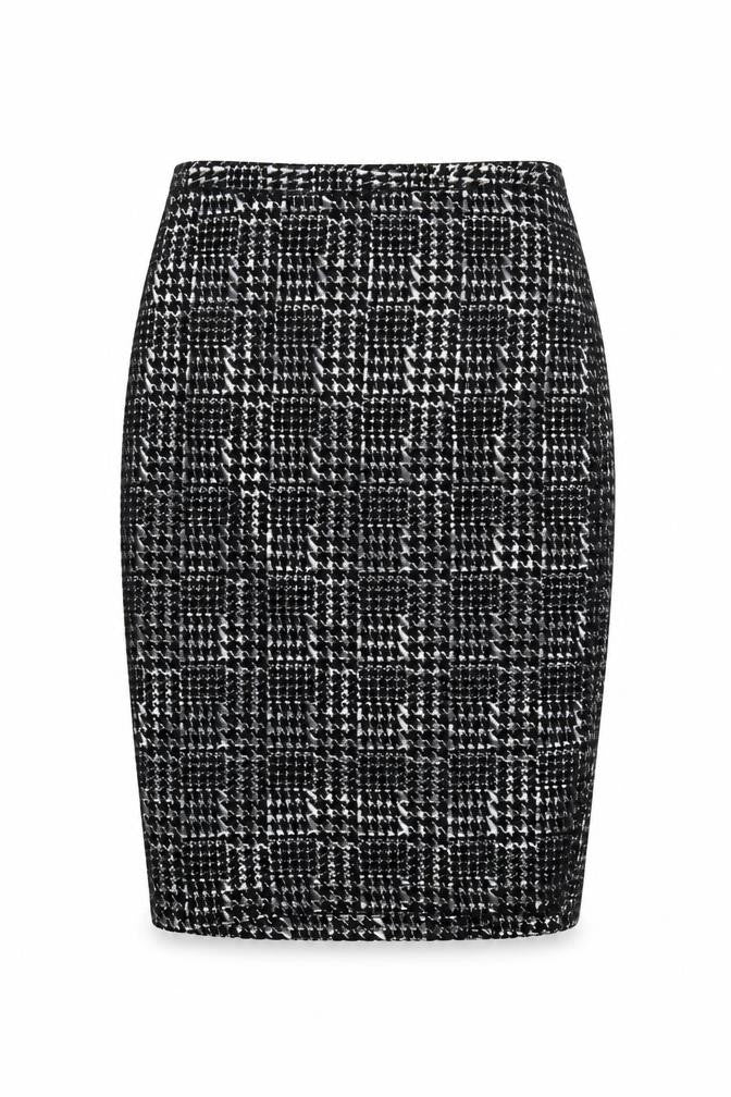 M&Co. Women's Silver Check Pencil Skirt Size 10 Knee Length