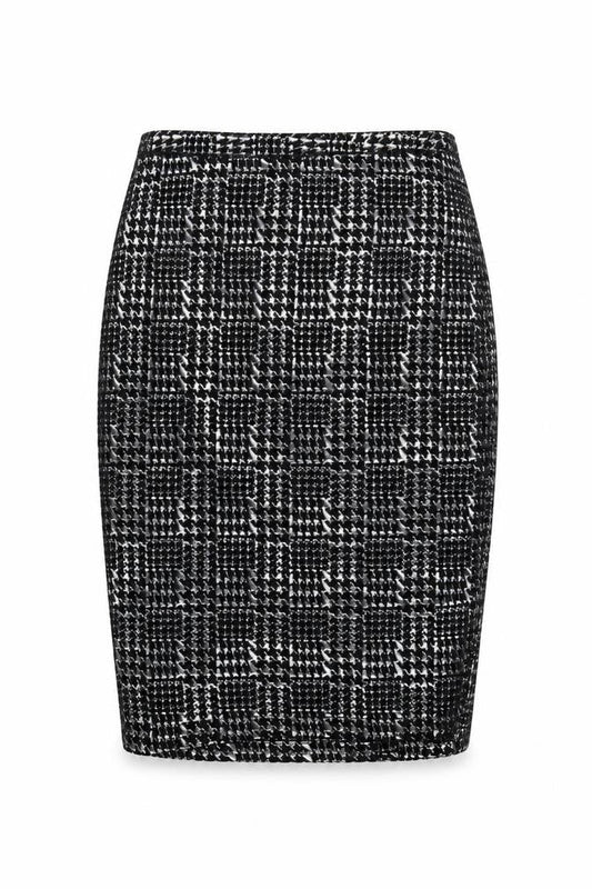 M&Co Women's Silver Check Pencil Skirt Size 10 Knee Length