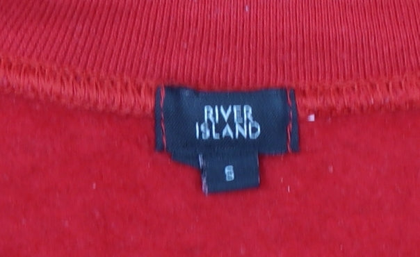 River Island Womens Red Kindness Heart Crew Neck Sweatshirt Size S