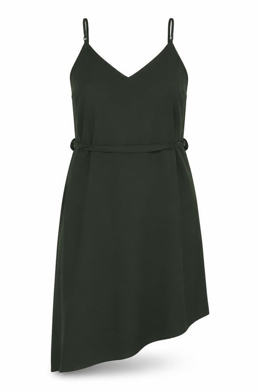 River Island Women’s Green Size 12 Asymmetric Slip Dress