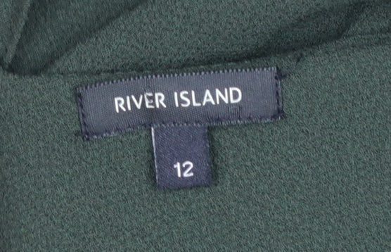 River Island Women’s Green Size 12 Asymmetric Slip Dress