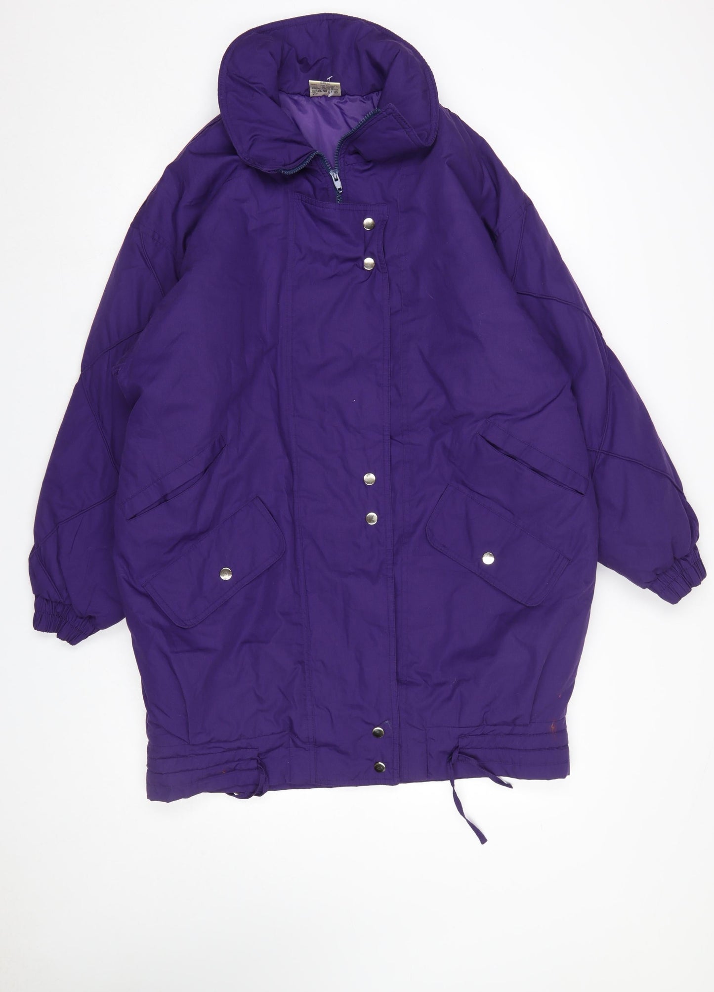 Casual Woman Purple Parka Jacket Women Size 16 Mid-Length Lined