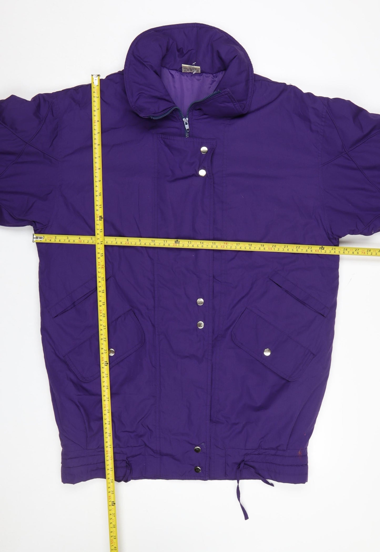 Casual Woman Purple Parka Jacket Women Size 16 Mid-Length Lined
