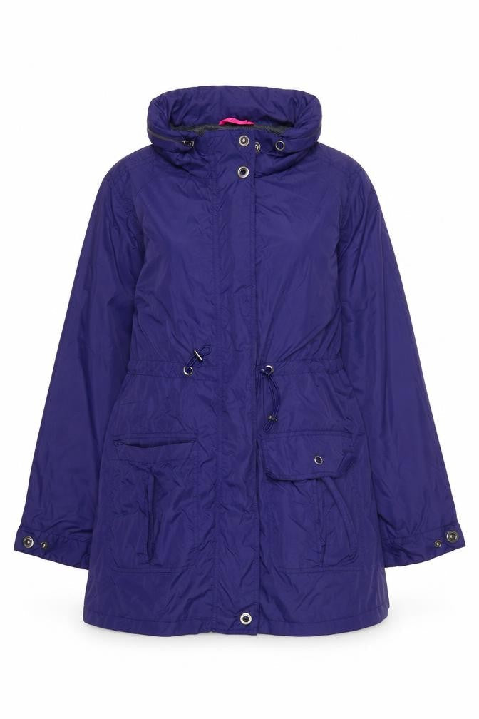 Verge Women's Blue Nylon Anorak Jacket Size M Hooded Mid-Length