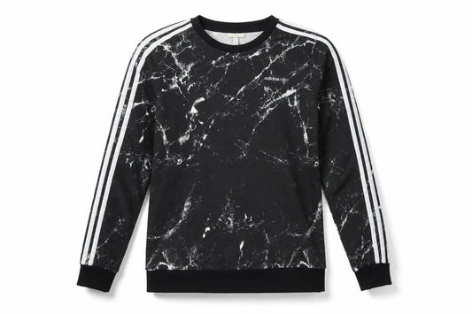 adidas Neo Men’s Black Marble Sweatshirt Size M Crew Neck Pullover