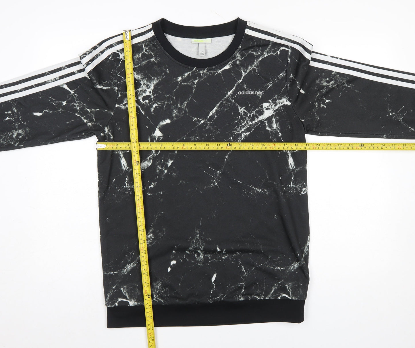 adidas Neo Men’s Black Marble Sweatshirt Size M Crew Neck Pullover