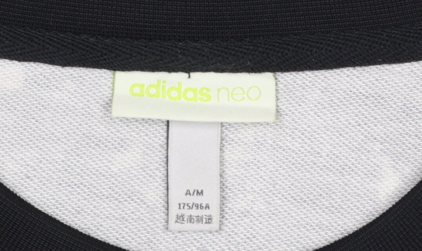 adidas Neo Men’s Black Marble Sweatshirt Size M Crew Neck Pullover
