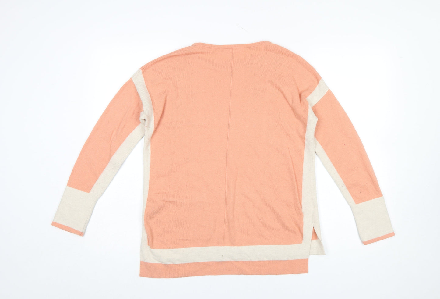 White Stuff Women's Pink Merino Wool Blend Crew Neck Jumper Size 12