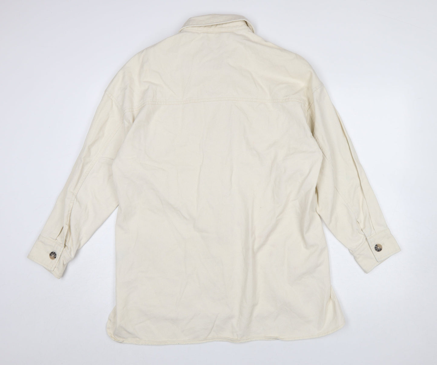 George Women’s Ivory Cotton Twill Button Jacket Size S 8-10