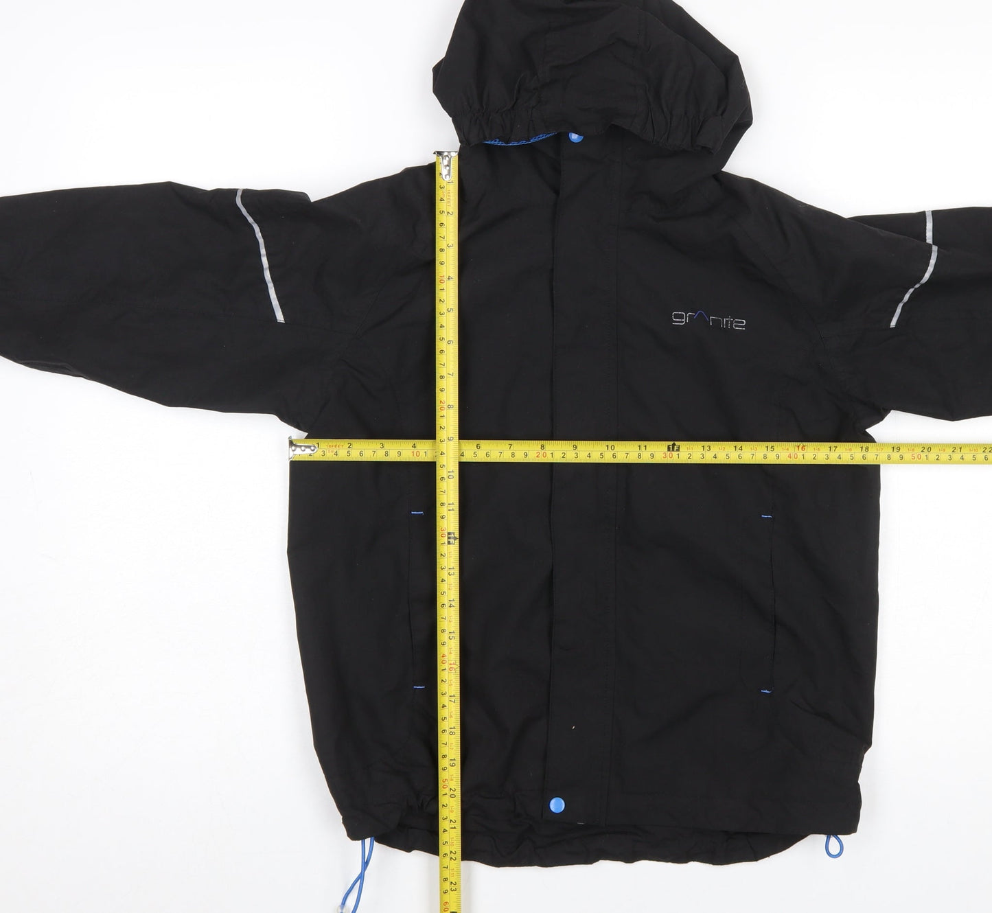 Granite Outdoors Boys Black Hooded Waterproof Rain Coat 9-10 Years