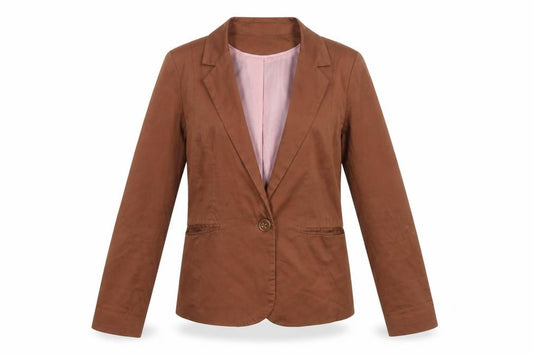 Atmosphere Women Brown Blazer Size 10 Slim Fit Single-Breasted Jacket