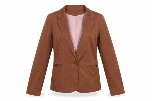 Atmosphere Women Brown Blazer Size 10 Slim Fit Single-Breasted Jacket
