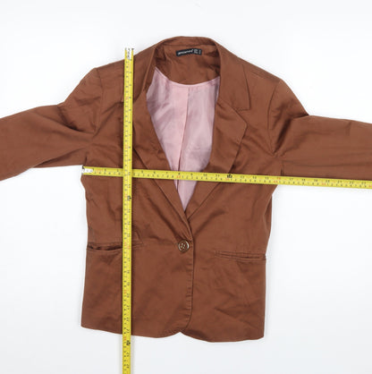 Back view of Atmosphere Women Brown Blazer, size 10 Slim, Fit Single-Breasted Jacket