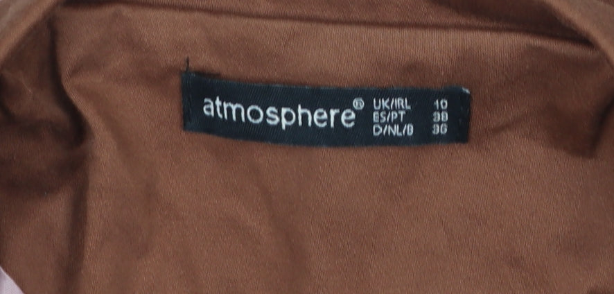Atmosphere Women Brown Blazer Size 10 Slim Fit Single-Breasted Jacket