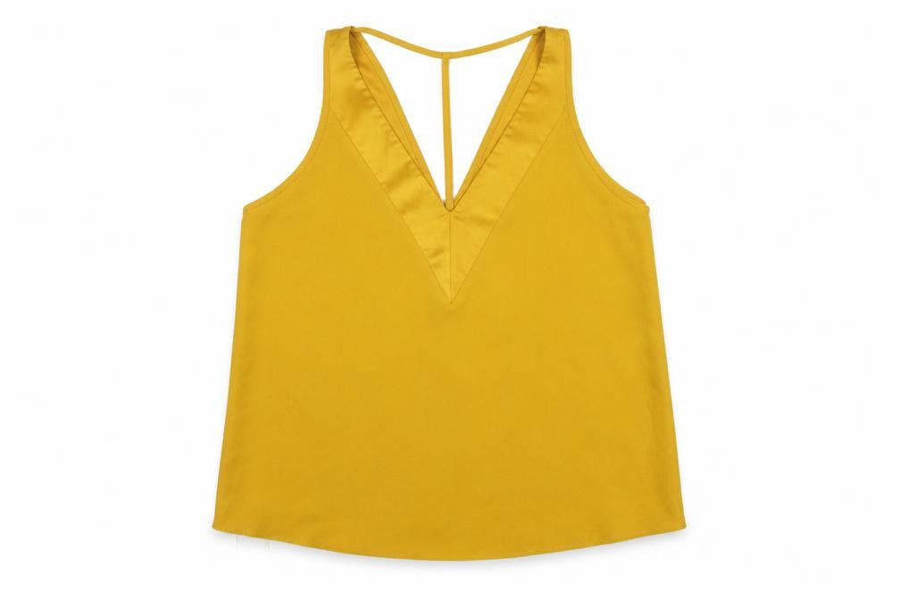 River Island Womens Yellow V-Neck Camisole Tank Top Size 12