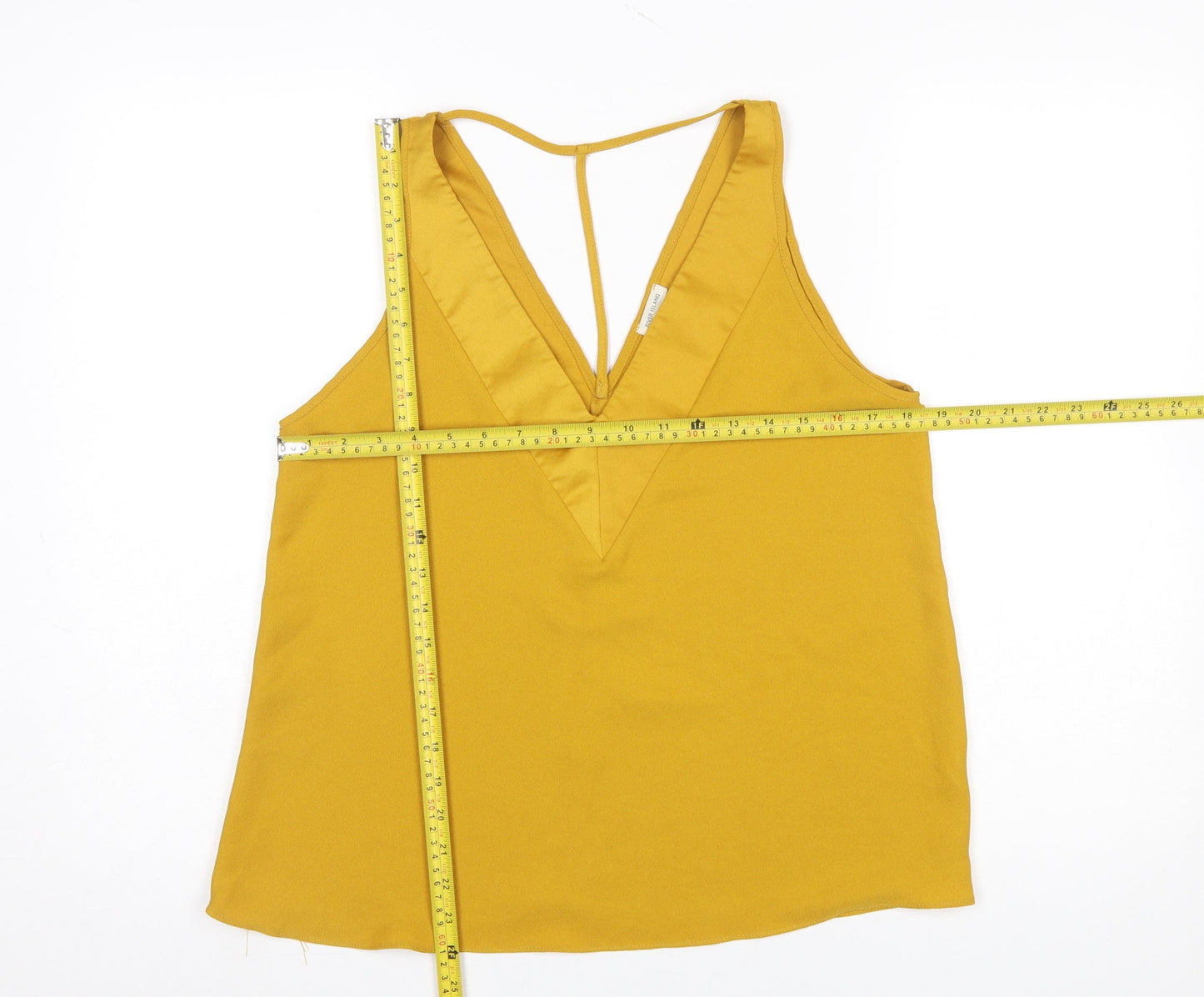 River Island Womens Yellow V-Neck Camisole Tank Top Size 12