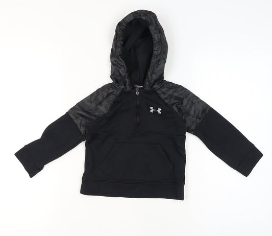 Under Armour Boys Black 3-4 Years Pullover Hoodie with Camouflage Detail