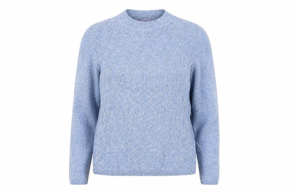 Honor Millburn Women's Blue Acrylic Cable Knit Jumper Size S