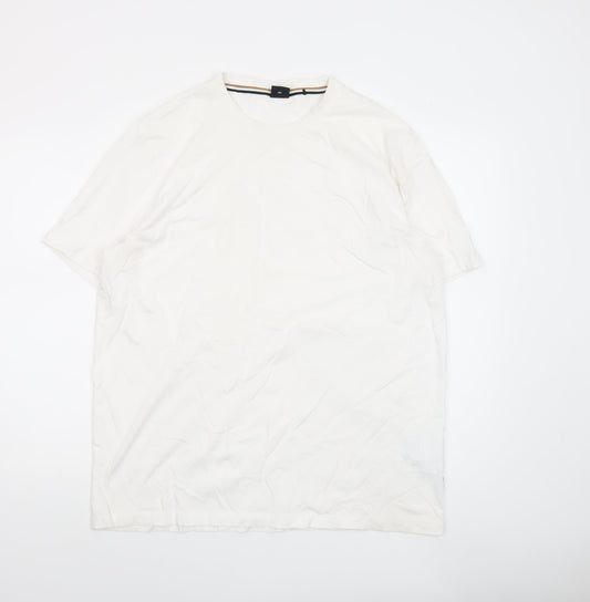 BOSS Men’s White 2XL Regular Fit Crew Neck Cotton T-Shirt